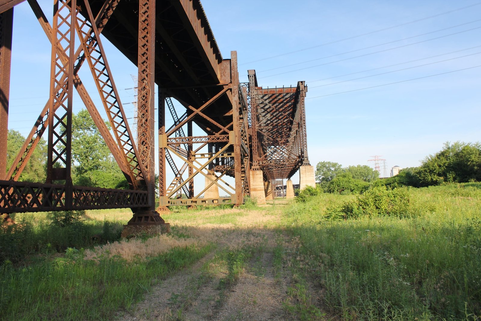 Looking west near 296-foot span